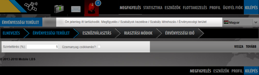  Üzemanyag szabály létrehozása