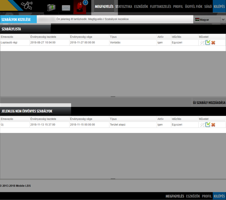  Szabályok áttekintése